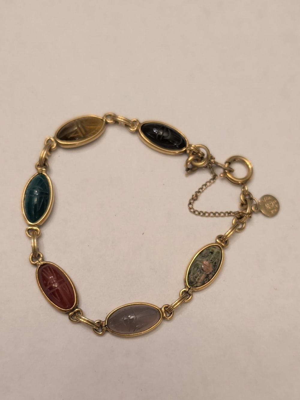 Multi-Color Scarab Link Bracelet 12k GF